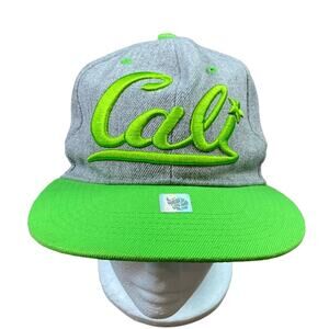 Cali Baseball Hat Gray Green Adjustable